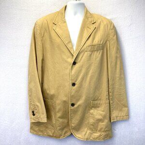 Vintage‎ J. Peterman Blazer Mens 40 Tan Safari Sport Coat Patch Pockets Unlined